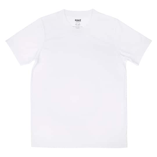 White Adult Polyester Crew Neck T-Shirt by Make Market